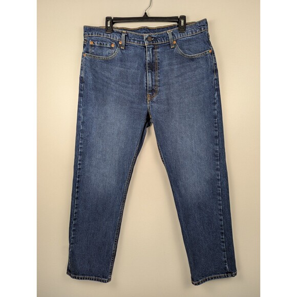 Levi's 505 Men's Regular Fit Straight Leg‎ Denim Blue Jeans 38x30 Red Tab 36x28 - Picture 1 of 11